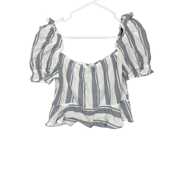 Missguided striped cropped top crop peasant corset size 6 b - Picture 5 of 5